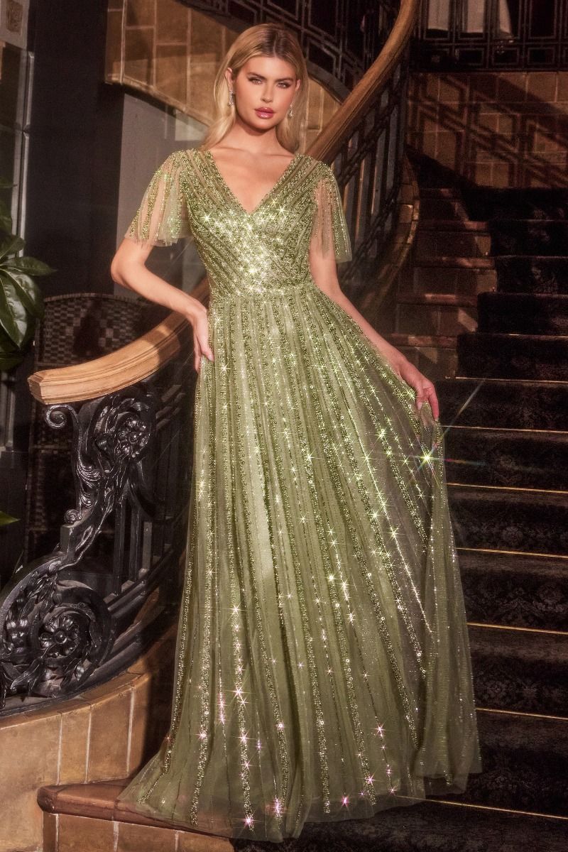 Ladivine CD0241 - Beaded A-Line Evening Gown