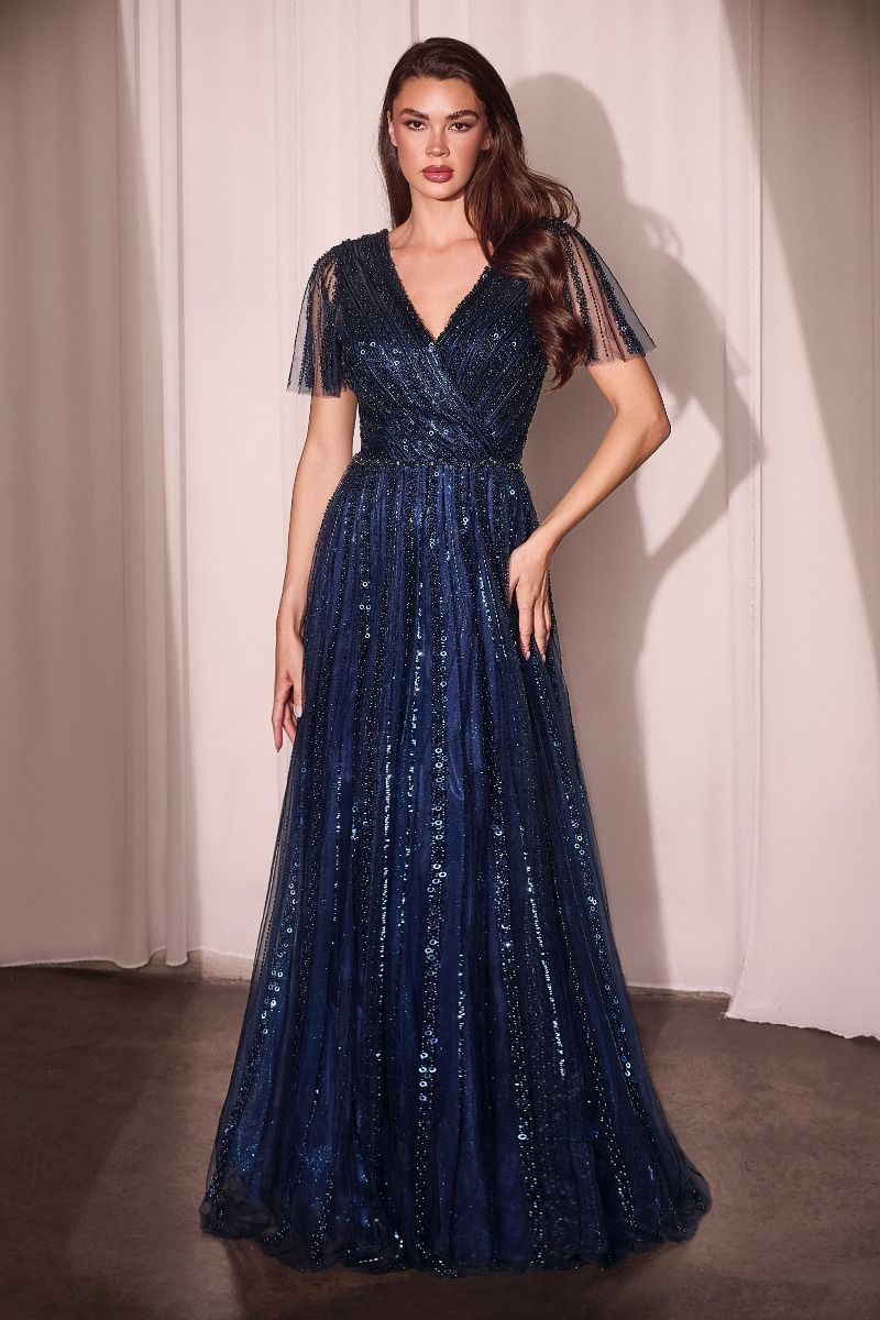 Ladivine CD0241 - Beaded A-Line Evening Gown