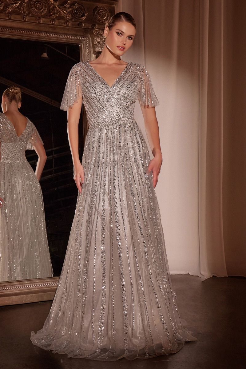Ladivine CD0241 - Beaded A-Line Evening Gown