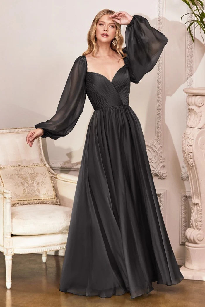 Ladivine CD243 - Chiffon Long Sleeve Bridesmaid Dress