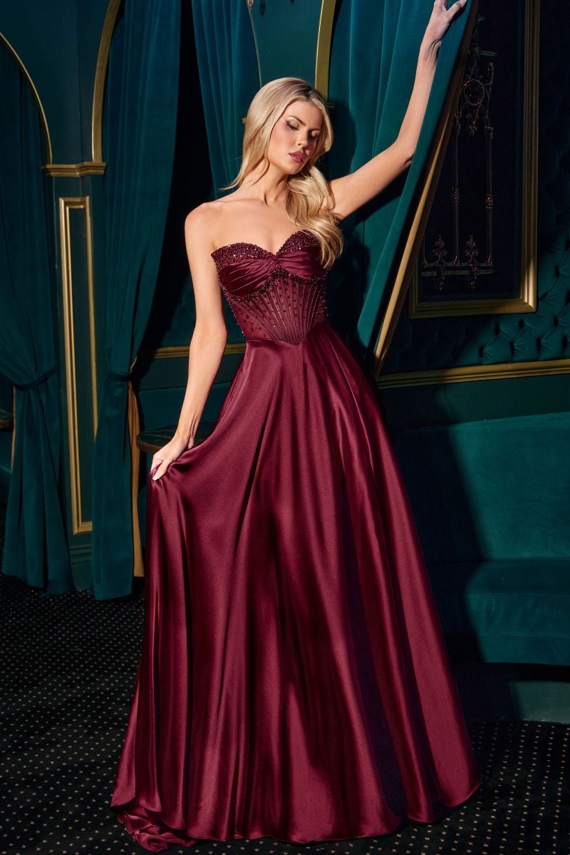 Ladivine CD297 - Illusion A-Line Evening Dress