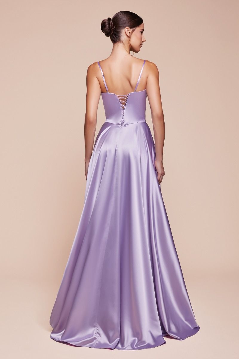 Ladivine CD337 - Pleated A-Line Prom Gown
