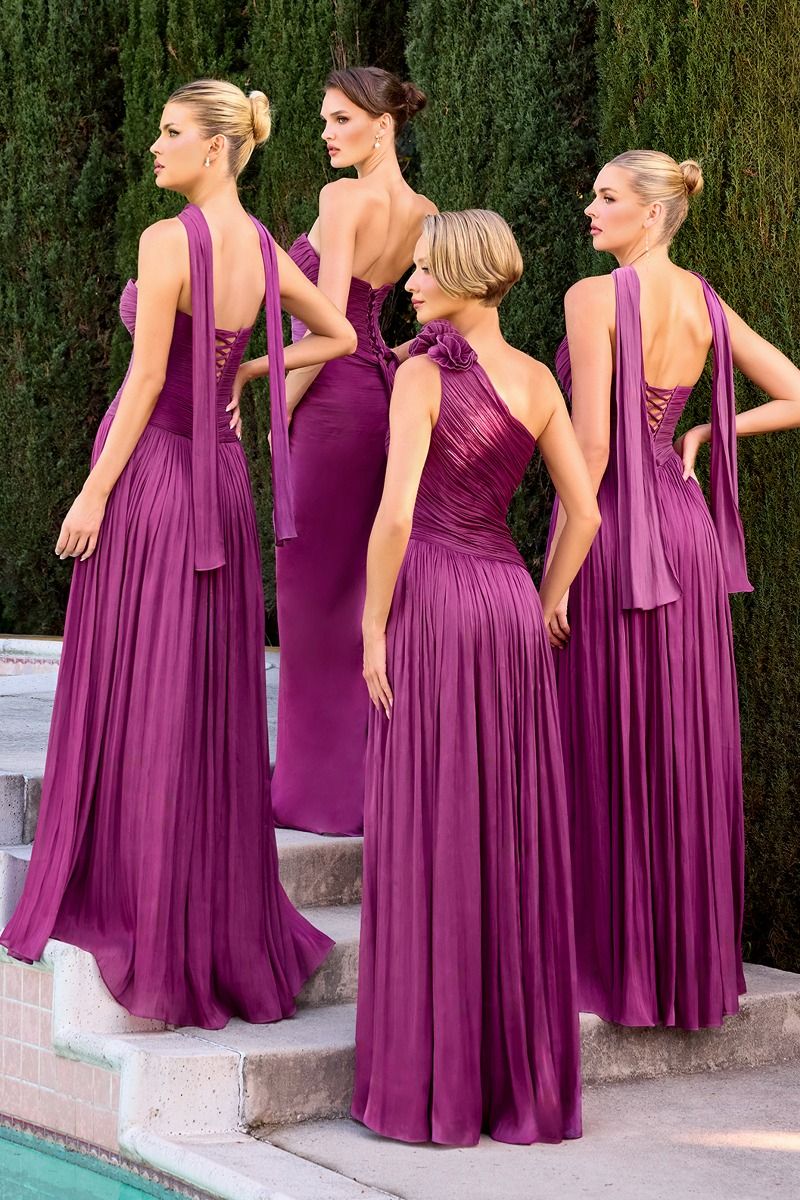 CD410 A-Line Gown with Draped Scarf