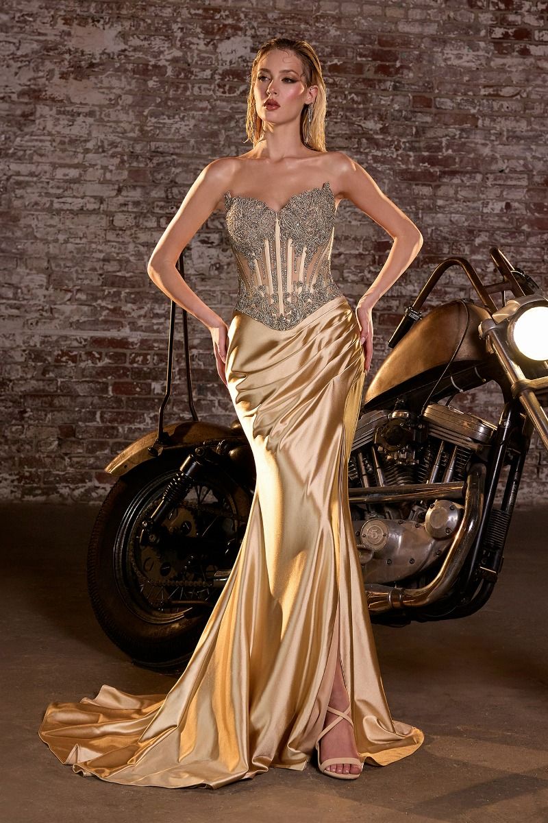Ladivine CD736 - Sweetheart Bead Evening Dress