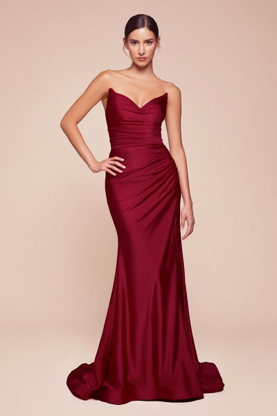 Cinderella Divine CD791 - Strapless Satin Prom Dress