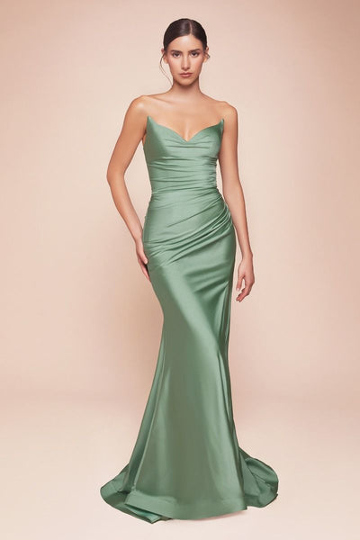 Cinderella Divine CD791 - Strapless Satin Prom Dress