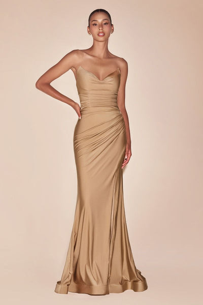 Cinderella Divine CD791 - Strapless Satin Prom Dress