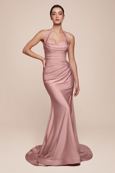 Cinderella Divine CD796 -Ruched Sleeveless Prom Gown