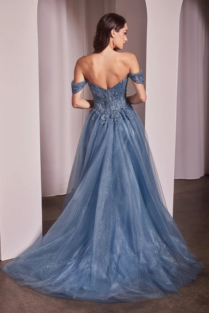 Ladivine CD799 - Off Shoulder Scoop Neck Prom Dress