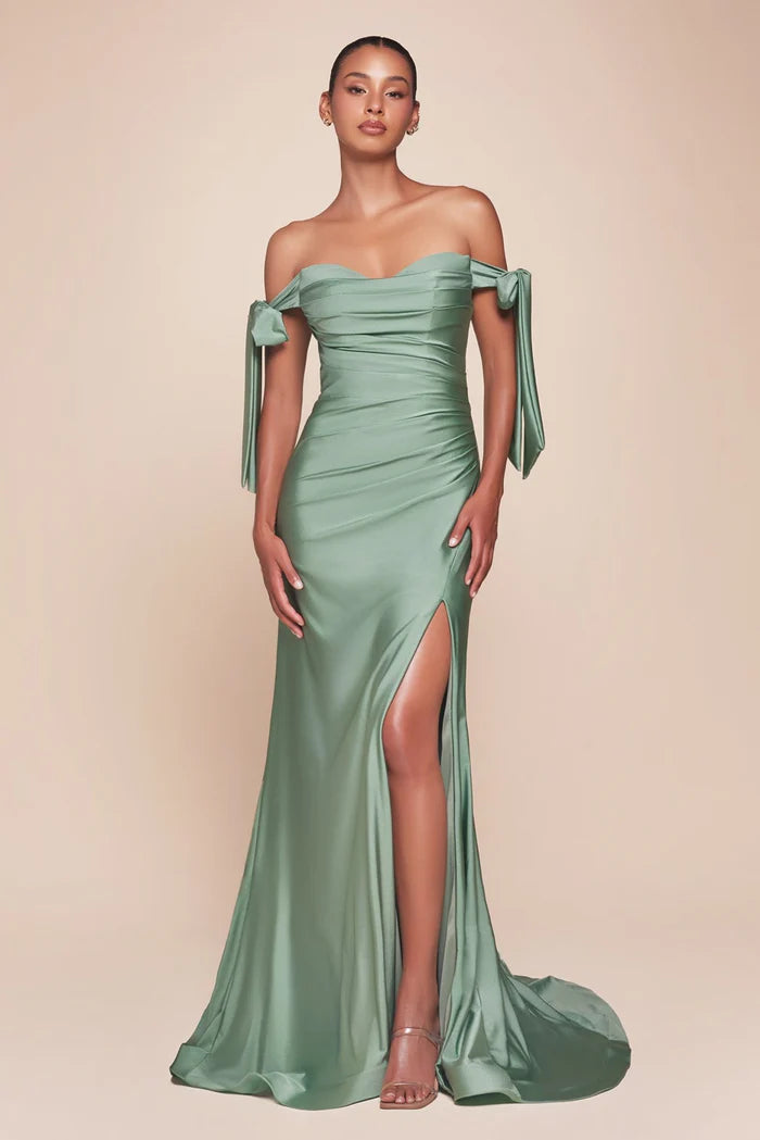 Ladivine CD943 - High Slit  Bridesmaid Dress