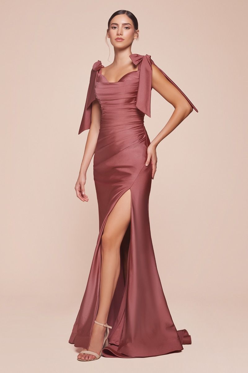 Ladivine CD943 - Luxe Jersey Off-Shoulder Bridesmaid Dress