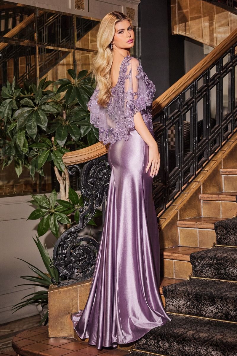 Ladivine CDS499 - Embroidered Ruched Bodice Prom Dress
