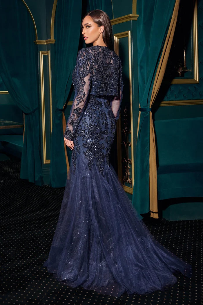 Ladivine CDS545 - Strapless Sequin Embellished Evening Gown