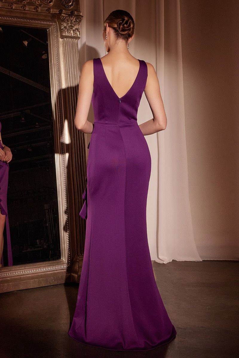 Ladivine CH377 - Jewel Neck V-Back Prom Dress