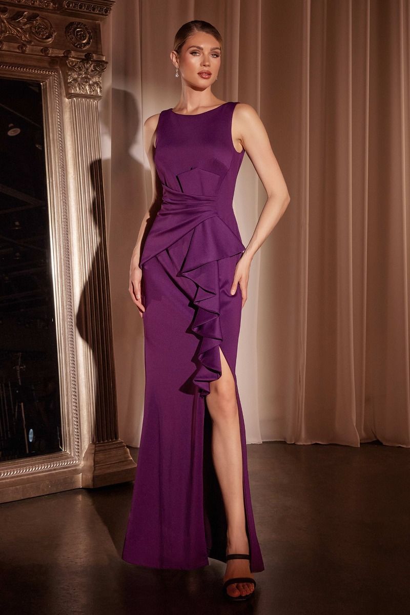 Ladivine CH377 - Jewel Neck V-Back Prom Dress
