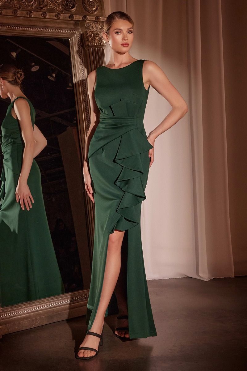 Ladivine CH377 - Jewel Neck V-Back Prom Dress