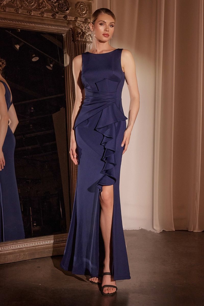 Ladivine CH377 - Jewel Neck V-Back Prom Dress