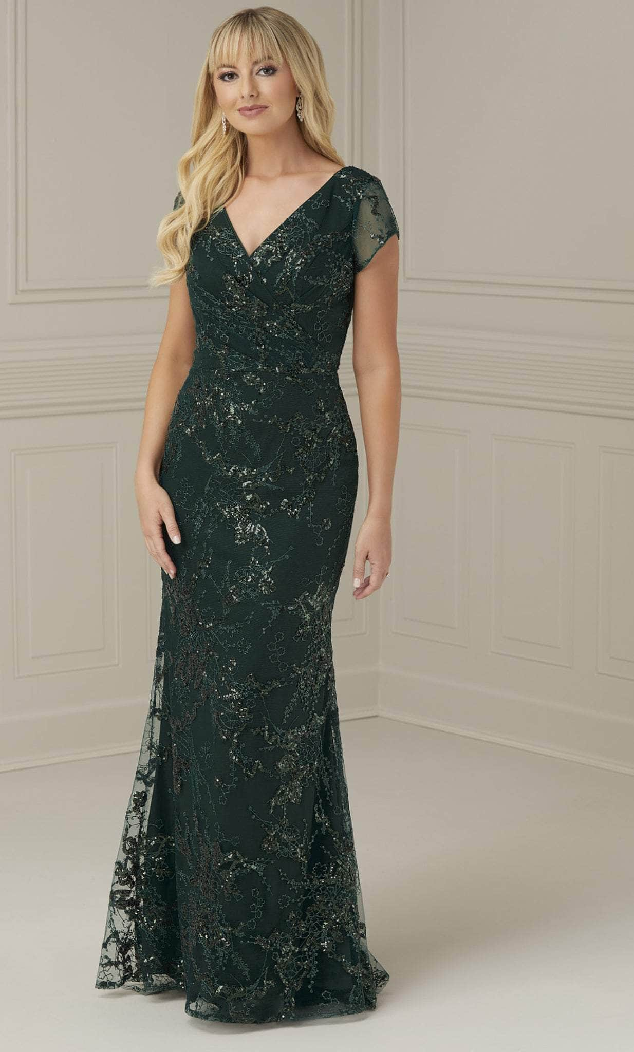 Christina Wu Elegance 17107 - Sequin Lace Sheath Evening Dress Evening Dresses