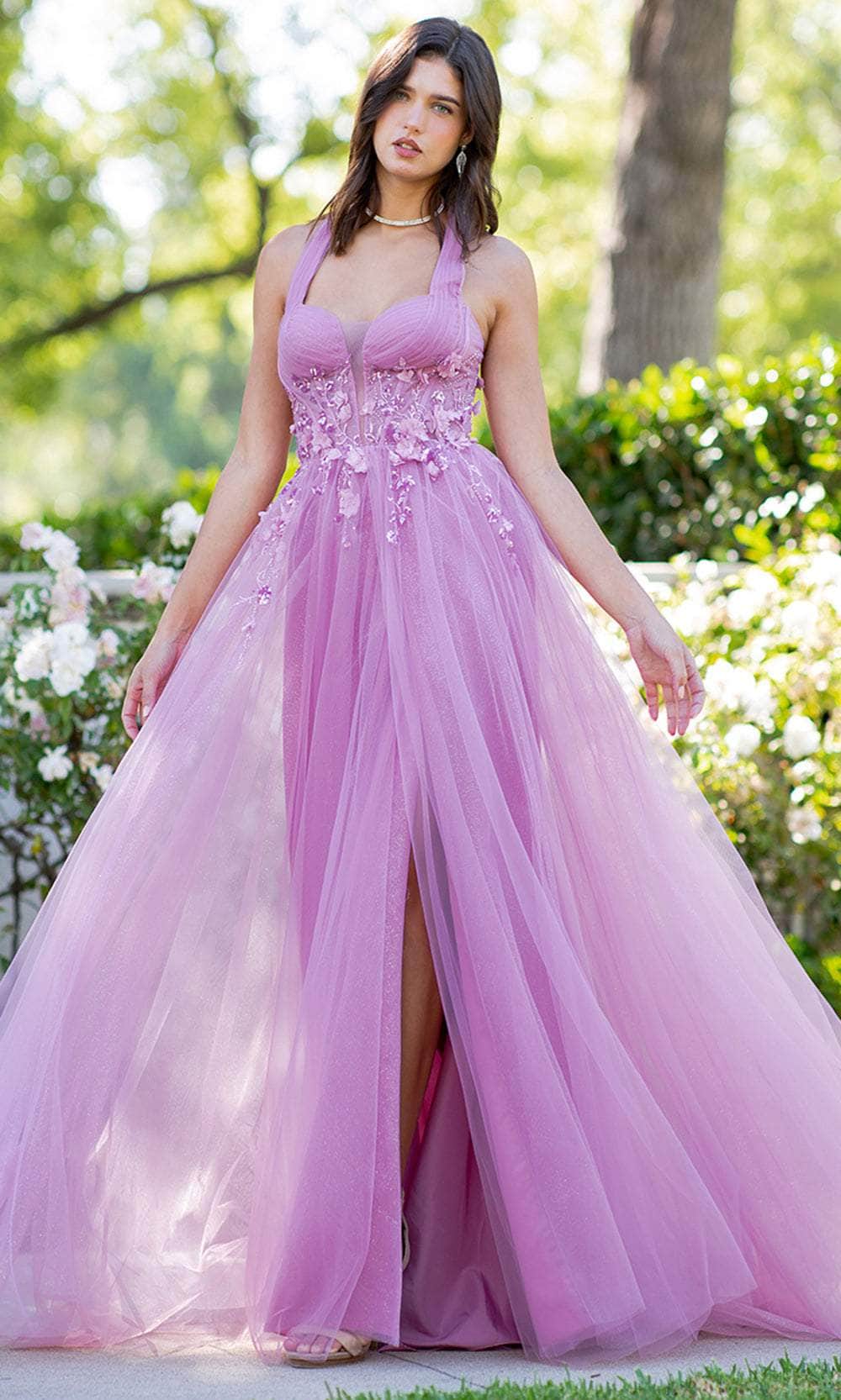 Cinderella Couture 8076J - Sleeveless Halter Neck Prom Dress Special Occasion Dress
