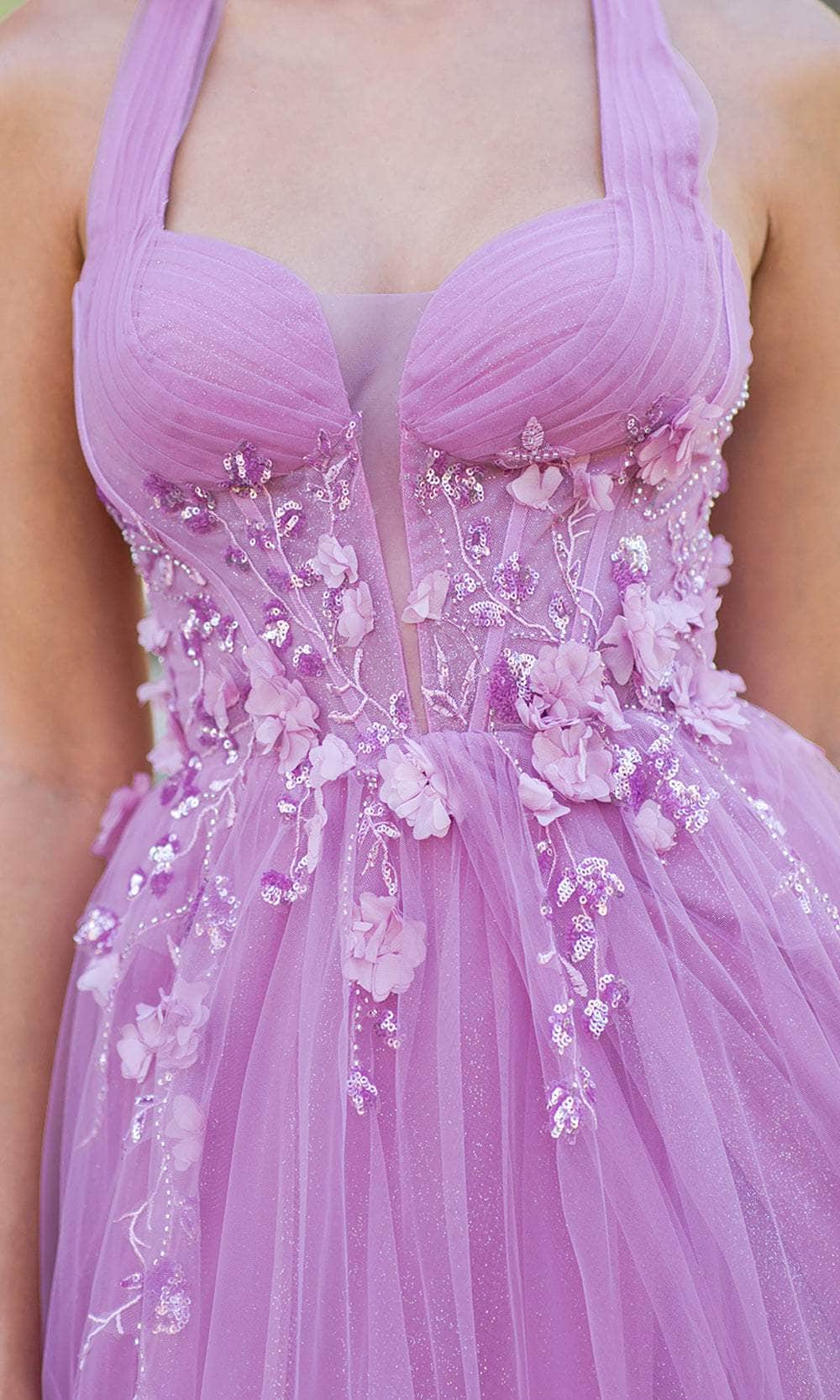 Cinderella Couture 8076J - Sleeveless Halter Neck Prom Dress Special Occasion Dress