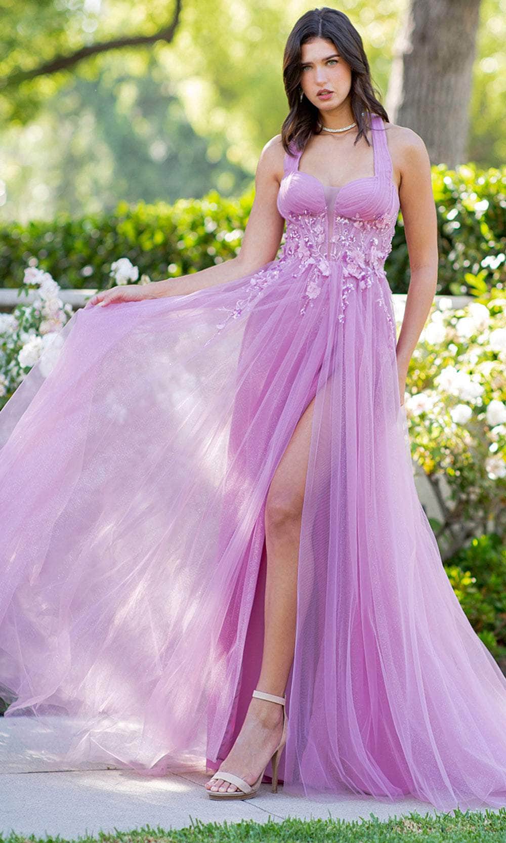 Cinderella Couture 8076J - Sleeveless Halter Neck Prom Dress Special Occasion Dress