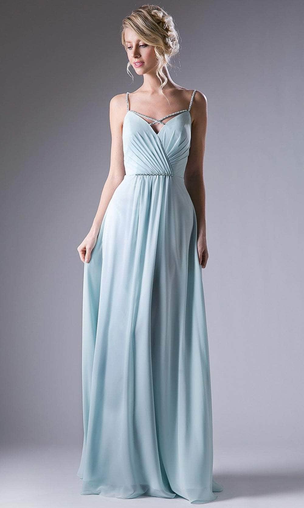 Cinderella Divine 1010 - Crisscross Neck Ruch Bod Chiffon Gown Special Occasion Dress