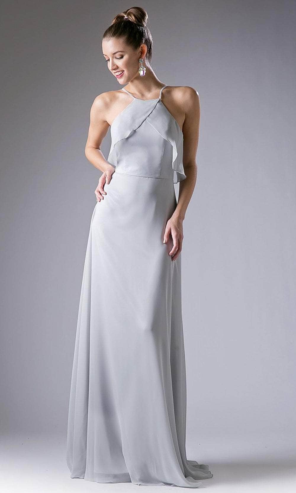 Cinderella Divine 13032 - Simple Thin Strapped Halter Dress Special Occasion Dress