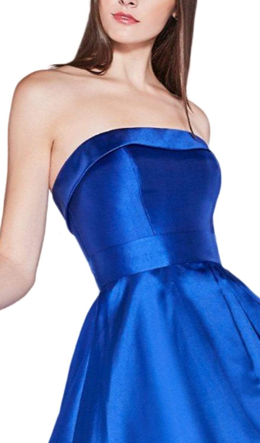 Ladivine - 5277 Strapless Mikado High Low Hem Gown Prom Dresses