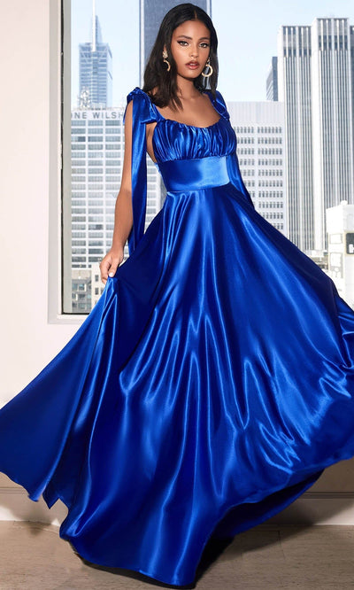 Cinderella Divine 7490 - Ruched Scoop Evening Dress Special Occasion Dress 2 / Royal