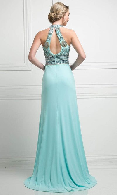 Cinderella Divine 971 - High Halter Bedazzled Column Gown Special Occasion Dress