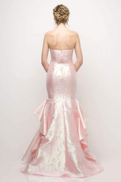 Cinderella Divine - A5033 Strapless Jacquard Layered Mermaid Gown Special Occasion Dress