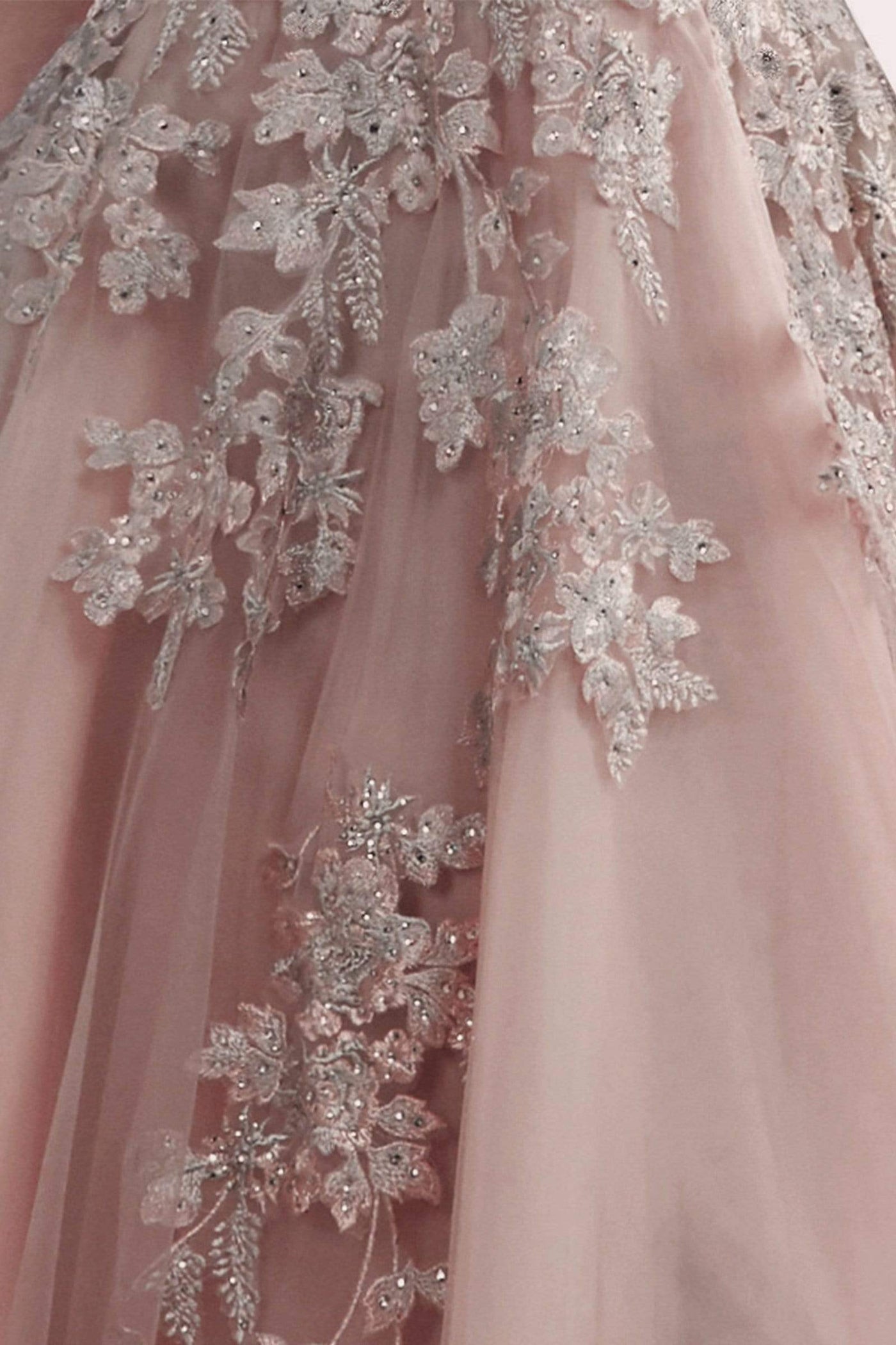 Cinderella Divine - C20 Jeweled Applique Illusion A-Line Gown Prom Dresses