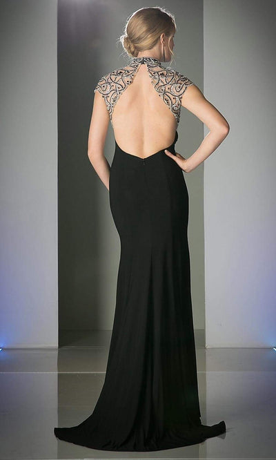 Ladivine - C225 Illusion Beaded High Neck High Slit Dress Mother of the Bride Dresses