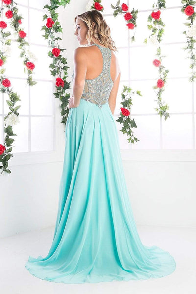 Cinderella Divine - C231 Beaded Halter A-Line Dress Prom Dresses