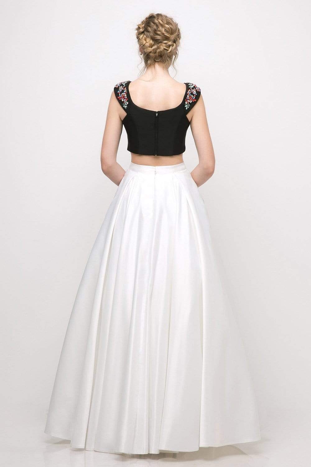 Cinderella Divine - CA316 Two-Piece Beaded Cap Sleeve Ballgown Special Occasion Dress
