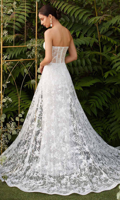 Cinderella Divine - CB046W Applique Sweetheart Gown With Overskirt Wedding Dresses