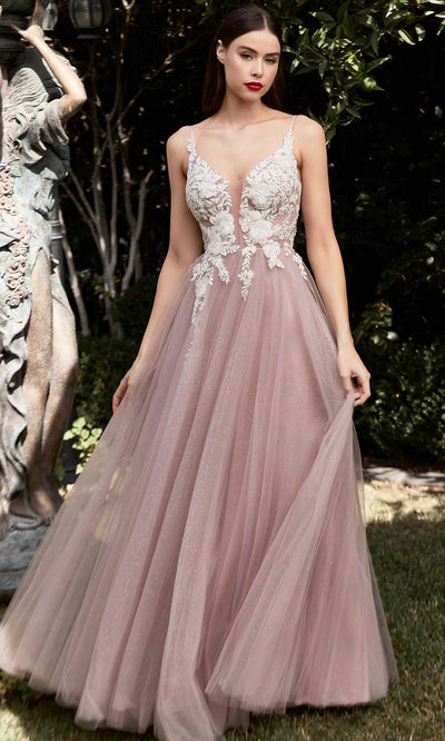 Cinderella Divine CB075 - Deep V-neck Long Gown Special Occasion Dress