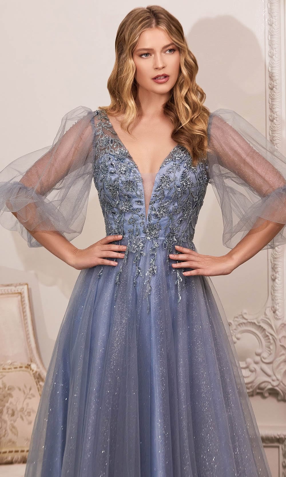 Cinderella Divine CD0182 - Lace Detailed Evening Dress Special Occasion Dress