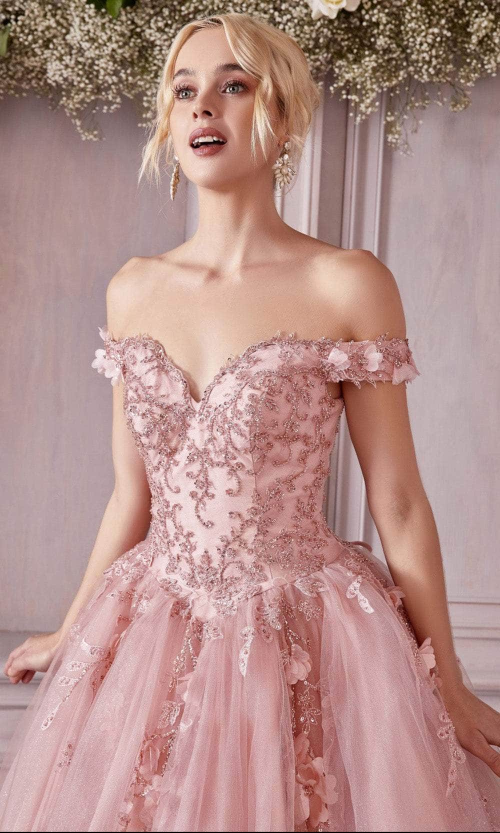 Cinderella Divine CD0185 - Off Shoulder Tulle Ballgown Evening Dresses