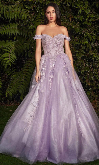 Cinderella Divine CD0185 - Off Shoulder Tulle Ballgown Evening Dresses XXS / Lilac