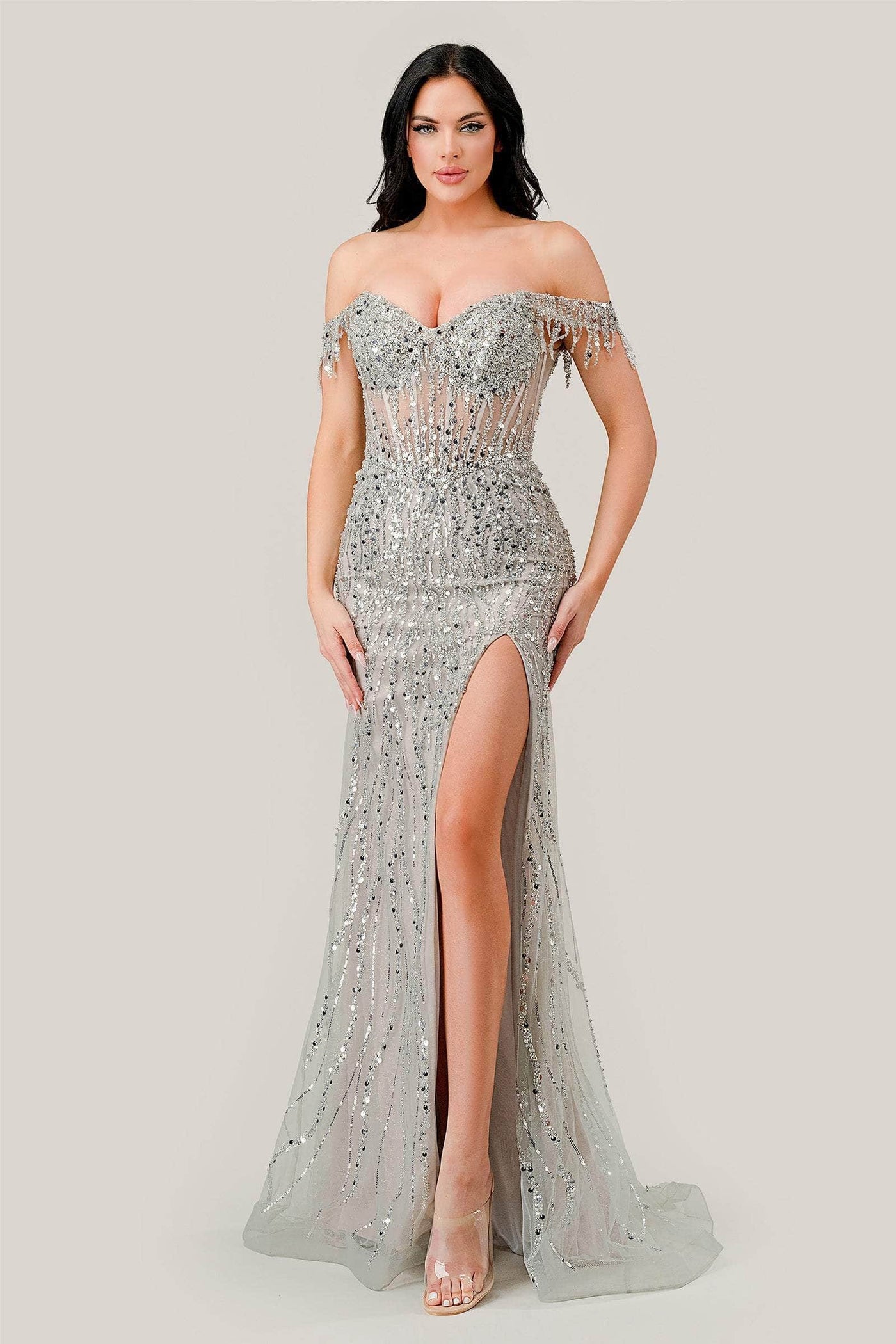 Ladivine CD0203 - Off Shoulder Gown