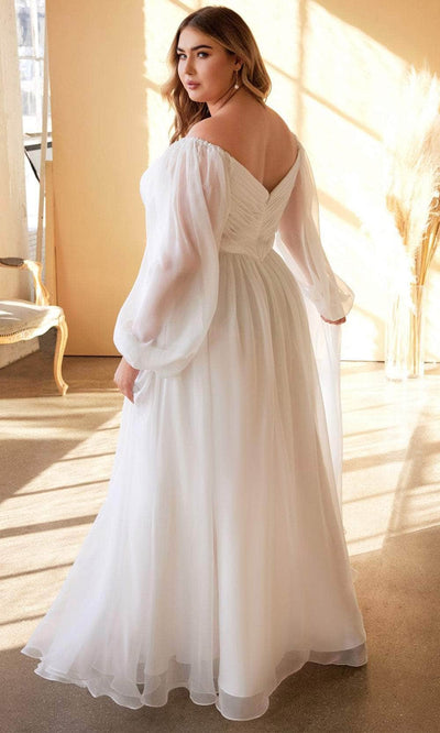 Cinderella Divine CD243WC - Sheer Long Sleeve Wedding Gown Wedding Dresses