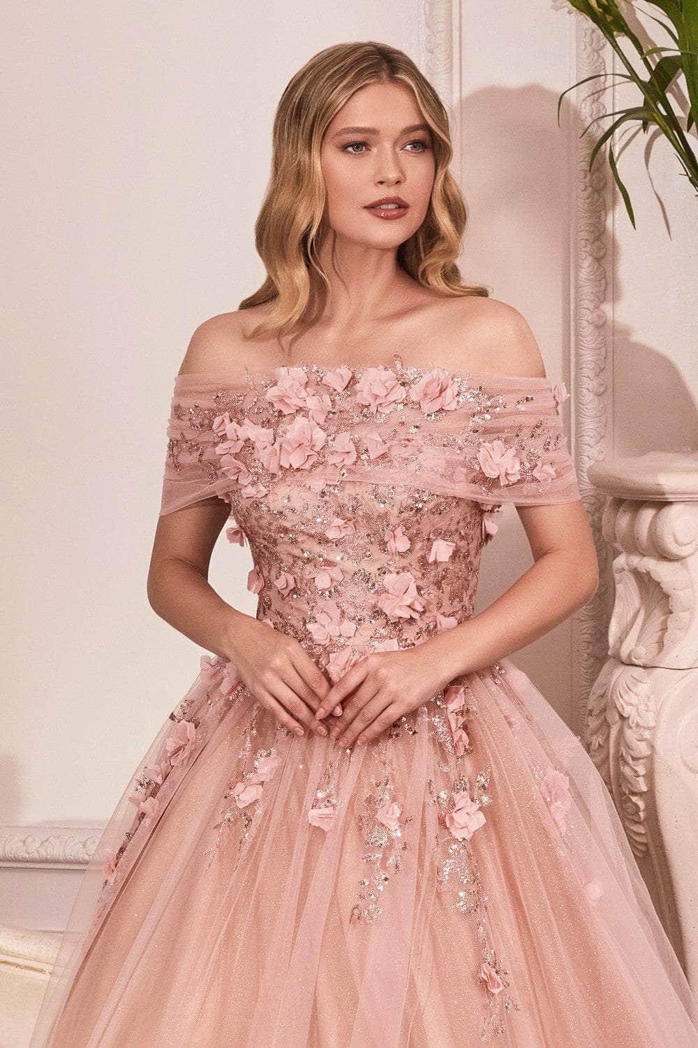 Cinderella Divine - CD955 Strapless Glitter Ballgown Prom Dresses