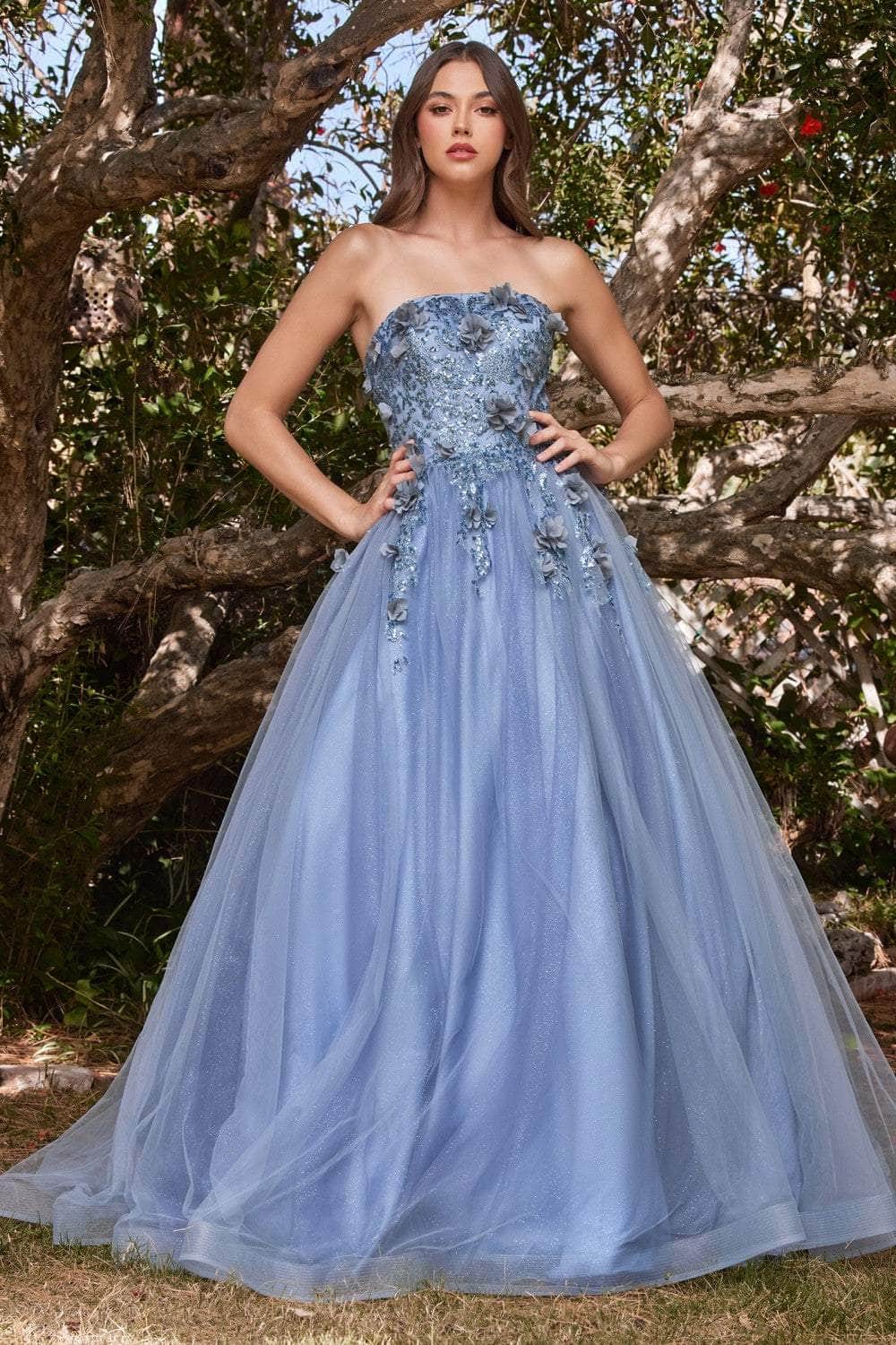 Cinderella Divine - CD955 Strapless Glitter Ballgown Prom Dresses