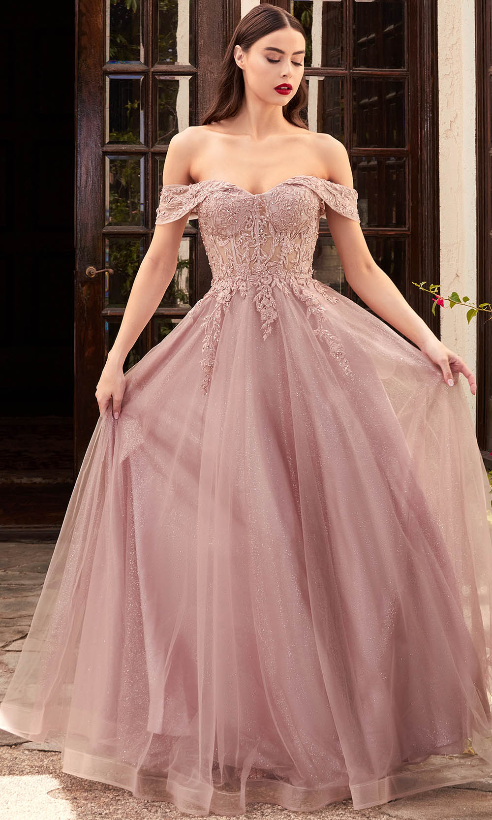 Cinderella Divine CD961 - Corset Prom Gown Special Occasion Dress 2 / Mauve