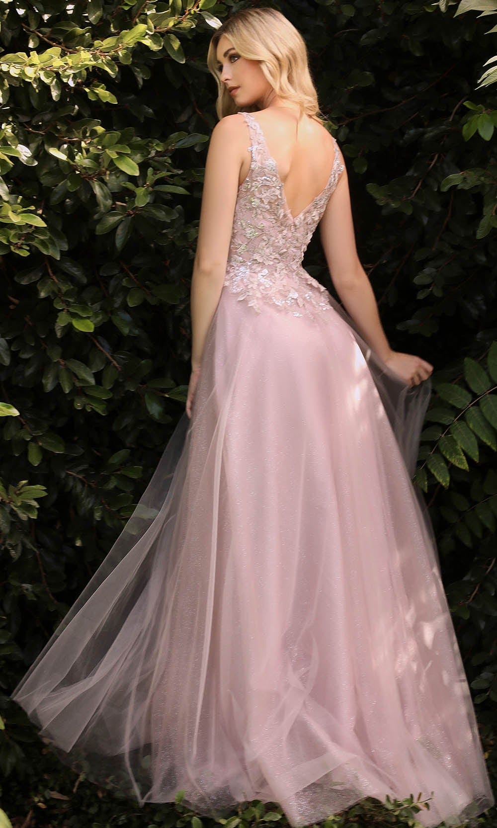 Cinderella Divine CDS409 - Sleeveless V-neck Long Gown Prom Dresses