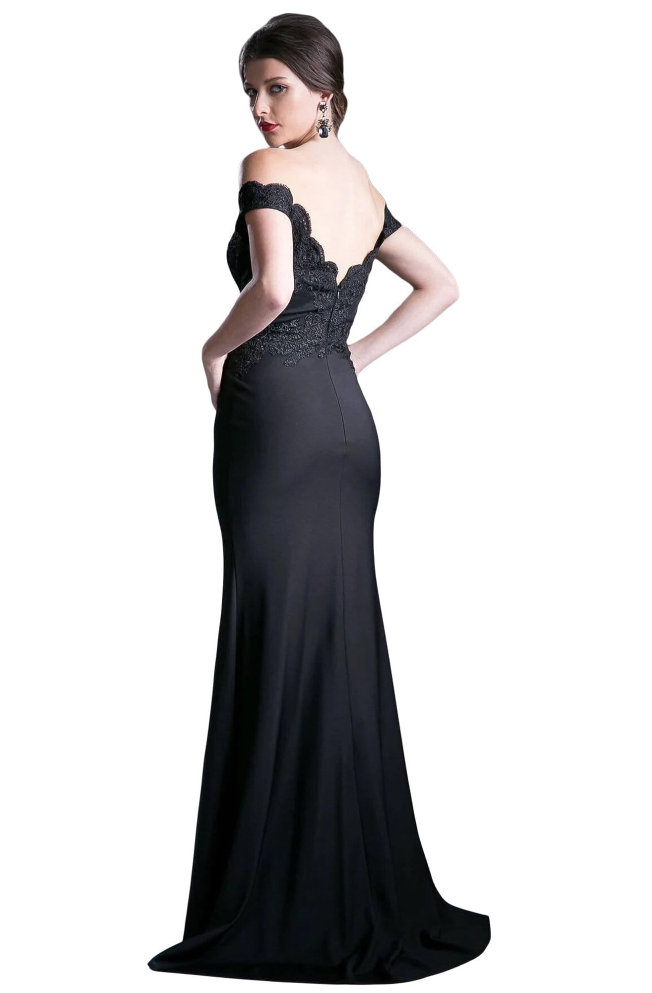 Ladivine - CF158 Stretch Crepe Satin Off Shoulder Gown Evening Dresses