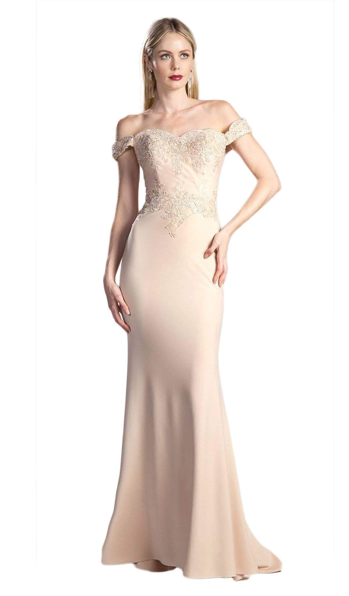 Ladivine - CF158 Stretch Crepe Satin Off Shoulder Gown Evening Dresses