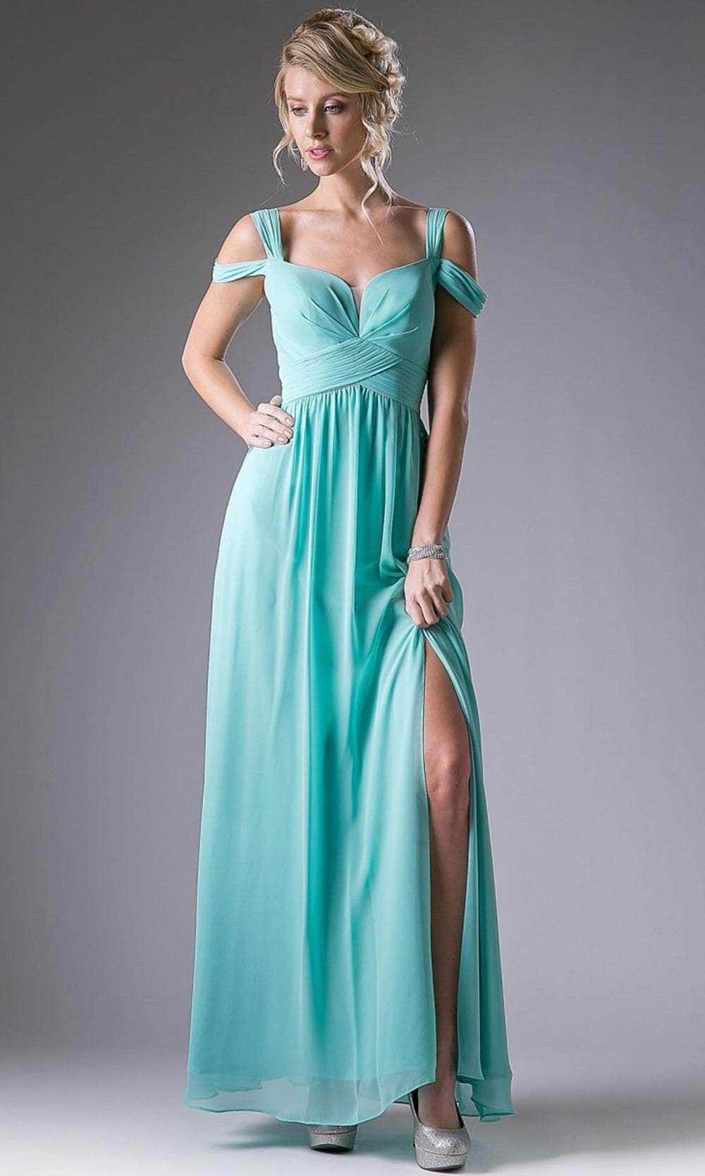 Cinderella Divine CH518 - Bare Back Chiffon Flowy Gown Special Occasion Dress XS / Mint