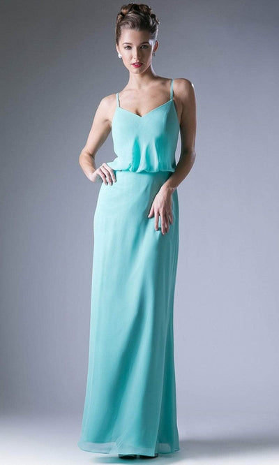 Cinderella Divine CH530 - Sleeveless Blouson Column Dress Special Occasion Dress XS / Mint